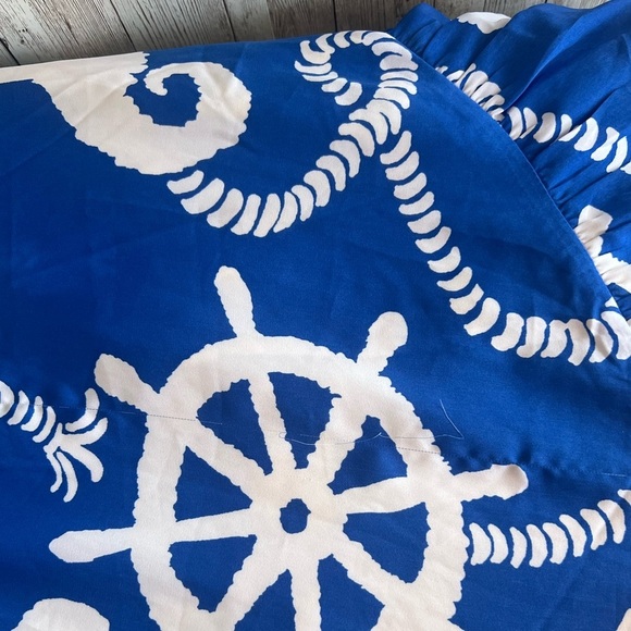 Lilly Pulitzer Dock Hopper Blue and White Off-Shoulder Nautical Maxi Dress Med - Picture 6 of 6